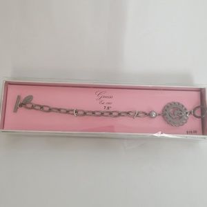 Stunning Guess Hematite Tone G-Charm Bracelet
